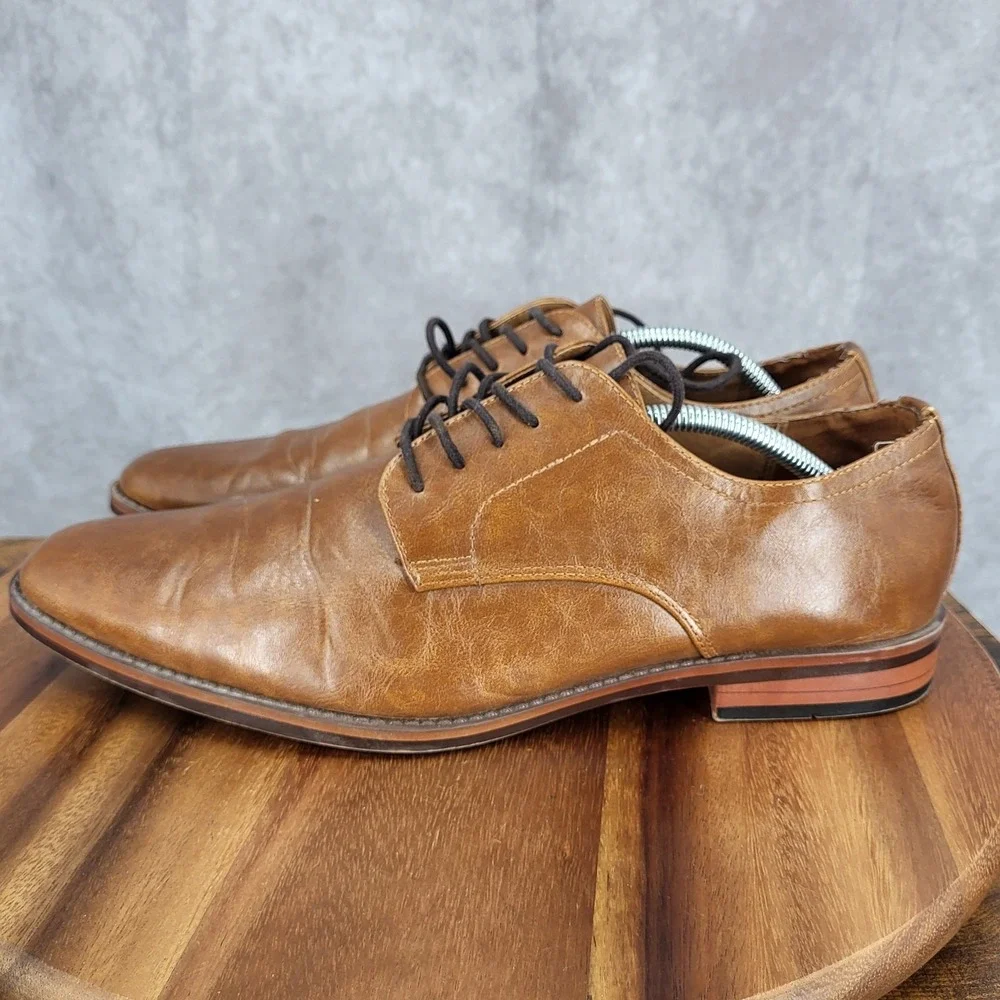 Goodfellow Oxford Shoes Mens 12 Brown Faux‎ Leather  Dress Shoes F317004